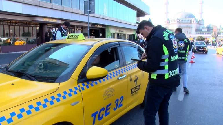 Taksim’de taksilere yönelik denetim