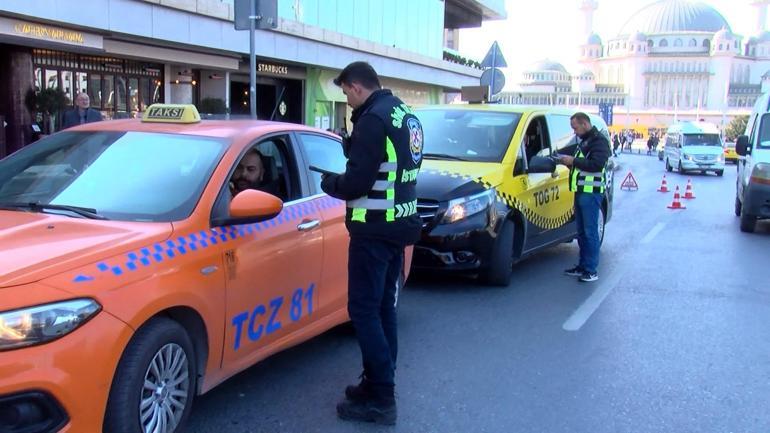 Taksim’de taksilere yönelik denetim