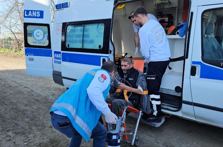 Hastaneden ambulansla götürüldüğü köyde oyunu kullandı