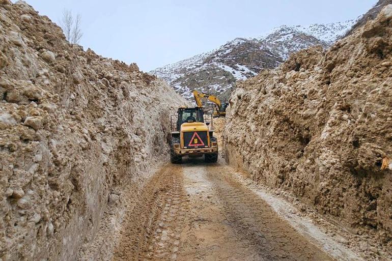 Van'da mahalle yoluna çığ düştü