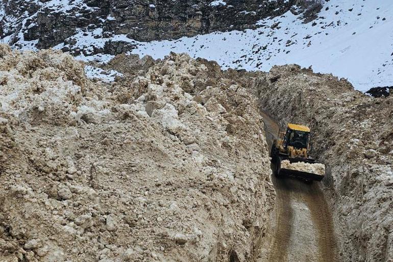 Van'da mahalle yoluna çığ düştü