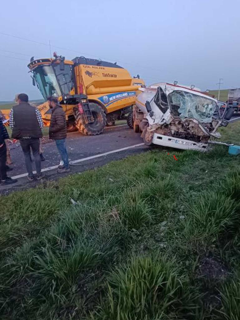 Biçerdöverle çarpışan tankerin sürücüsü öldü