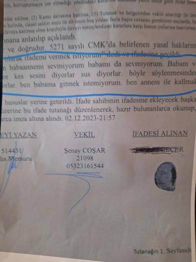 3 yaşındaki kızının pedagogsuz ifadesinin alınmasını CİMER'e şikayet etti