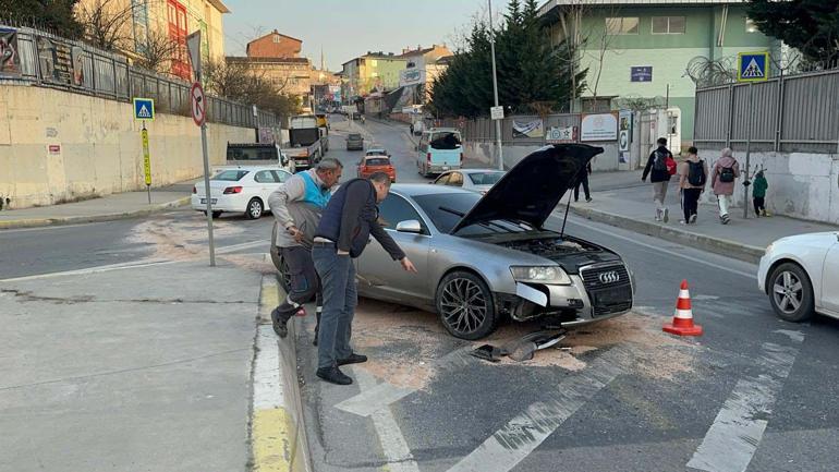 Polisin 'dur' ihtarına uymayan sürücü kaza yapınca yakalandı; o anlar kamerada