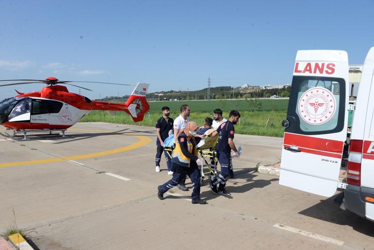 Ağaç budarken parmağı koptu, ambulans helikopterle sevk edildi