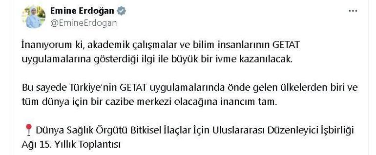 Emine Erdoğan: Türkiye'nin GETAT uygulamalarında cazibe merkezi olacağına inancım tam