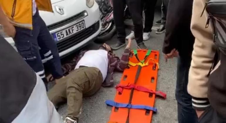 Sultangazi'de motosiklet sürücüsü otomobilin açılan kapısına çarptı