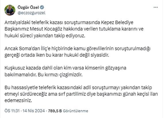 Teleferik kazasında CHP'li başkan tutuklandı, partililer cezaevi önünde çadır kurdu