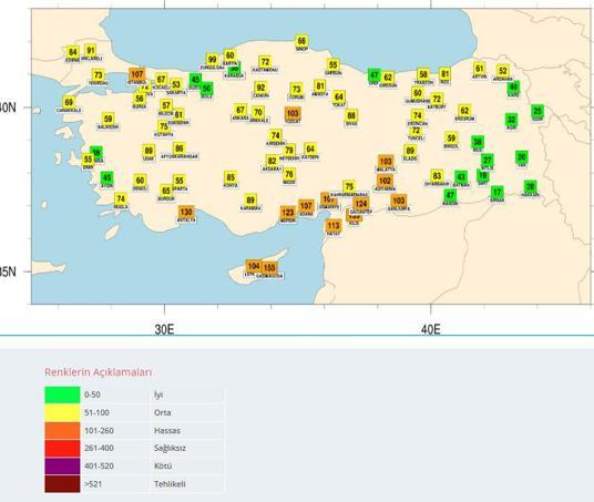 Antalya'yı toz tabakası kapladı