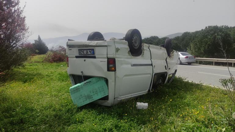 Minibüs, refüjdeki ağaçlara çarpıp takla attı: 1’i Kırgızistanlı 2 yaralı