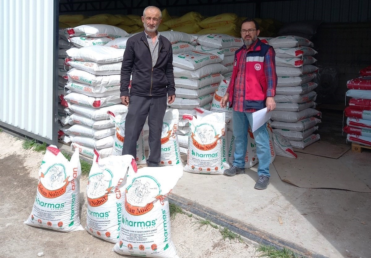 Tavşanlı’da 68 çiftçiye yüzde 50 hibeli nohut tohumu dağıtıldı