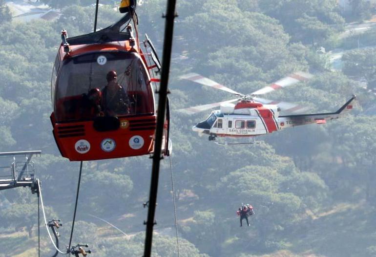 Teleferik kazasında kabinlerde mahsur kalanlardan 128'i kurtarıldı