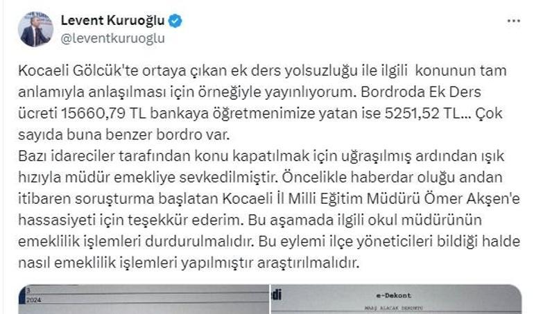 Kocaeli'de 'milyonluk ek ders yolsuzluğu' iddiası; adli ve idari soruşturma başlatıldı