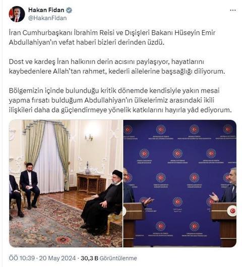 Bakan Fidan'dan İran için taziye mesajı