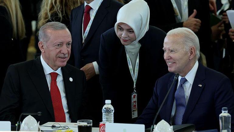 Cumhurbaşkanı Erdoğan, G7’de liderle ayaküstü sohbet etti