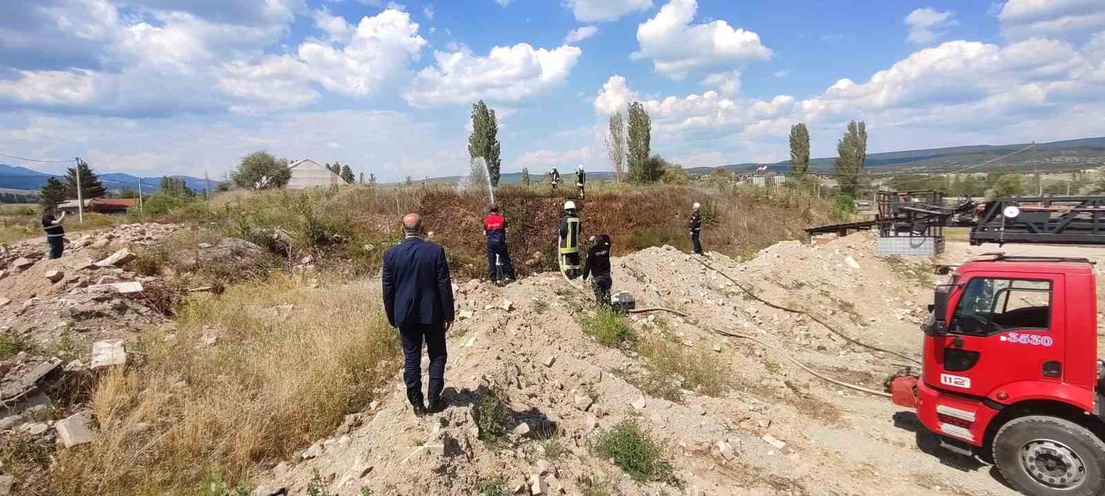 Hisarcık itfaiye personeline yangın eğitimi