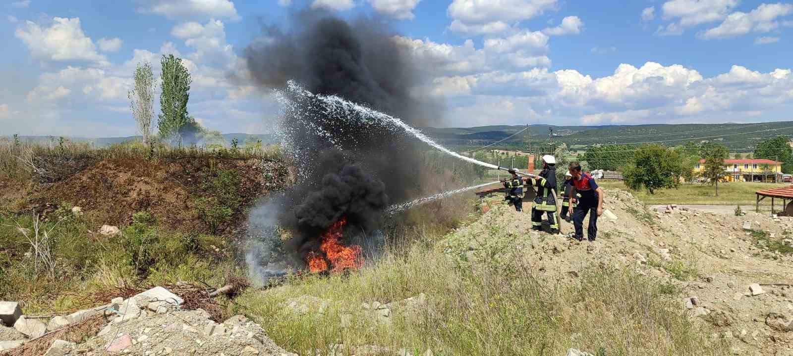 Hisarcık itfaiye personeline yangın eğitimi