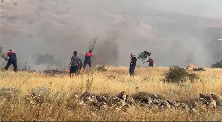 Mardin-Batman sınırında anız ve örtü yangını