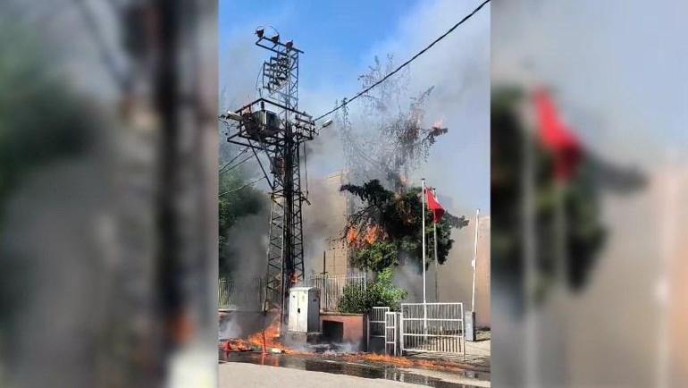 Şanlıurfa'da trafo alev alev yandı; o anlar kamerada