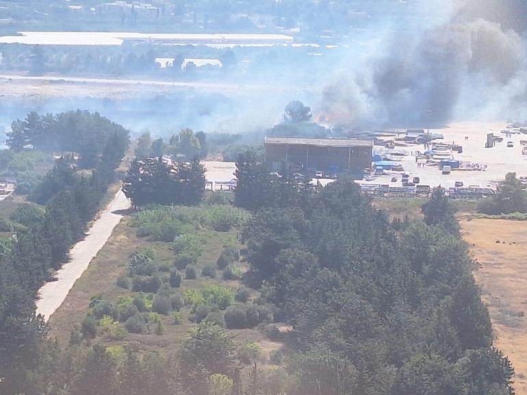 Mersin'de liman şantiyesinde yangın