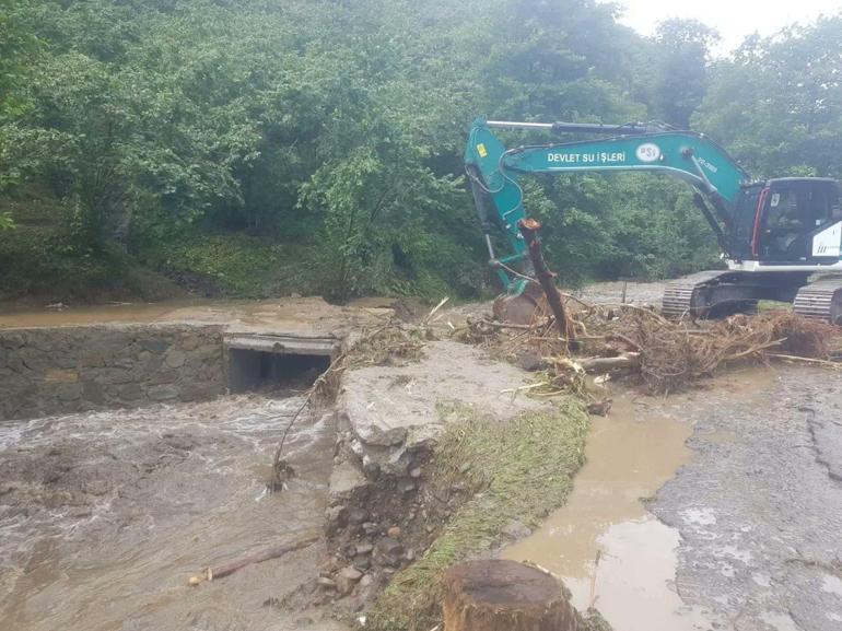 Trabzon ve Giresun'da sel sonrası yollar temizleniyor, hasar tespitine başlandı