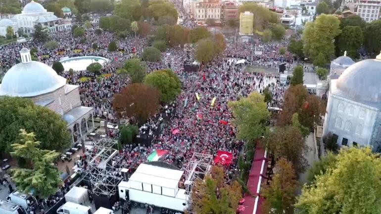 Ayasofya Meydanı'nda, 'Şehit Haniye'den Son Çağrı' mitingi