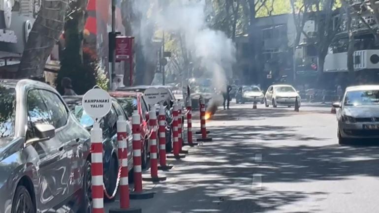 Sarıyer'de yeraltı elektrik kablolarının alev alev yandığı anlar kamerada