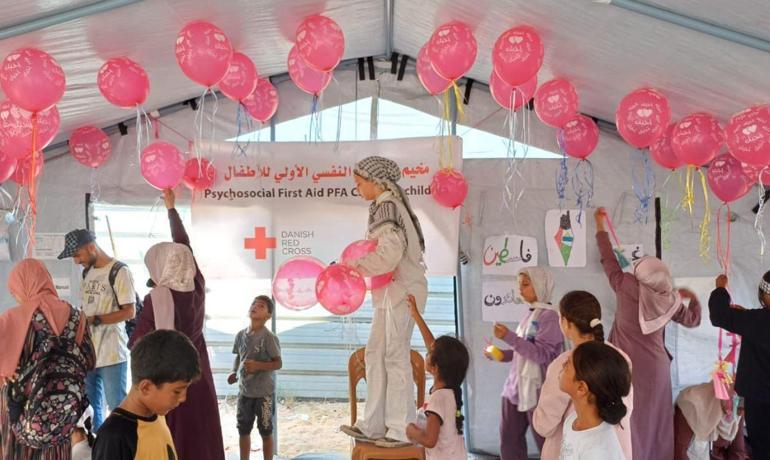 Filistin Kızılayı, 800 çocuğun katıldığı Psikososyal İlk Yardım Kampını tamamladı