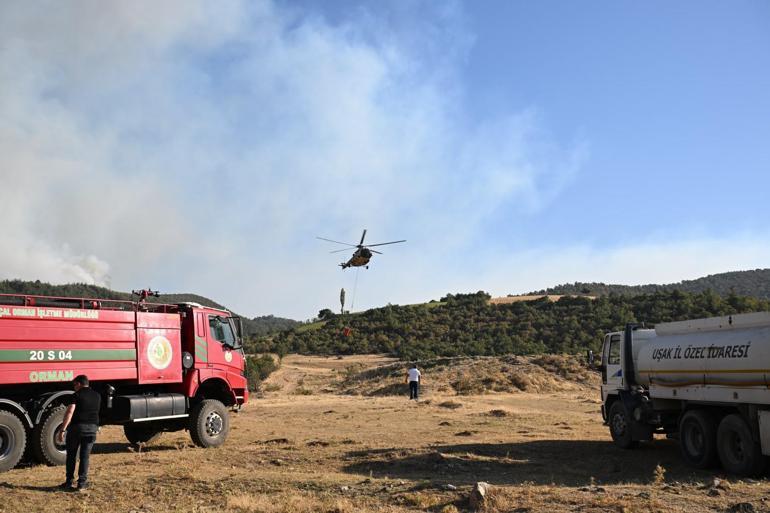 Uşak'ta orman yangını 2'nci gününde