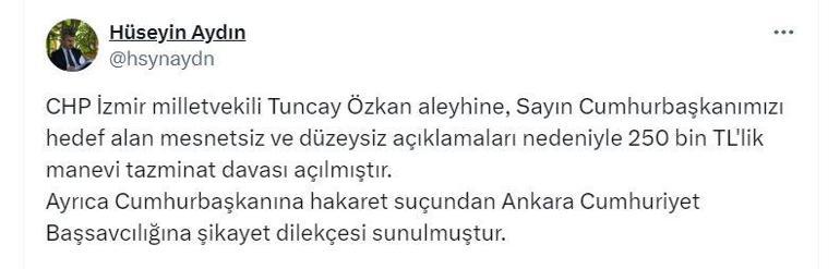 Cumhurbaşkanı Erdoğan'dan CHP'li Özkan'a tazminat davası