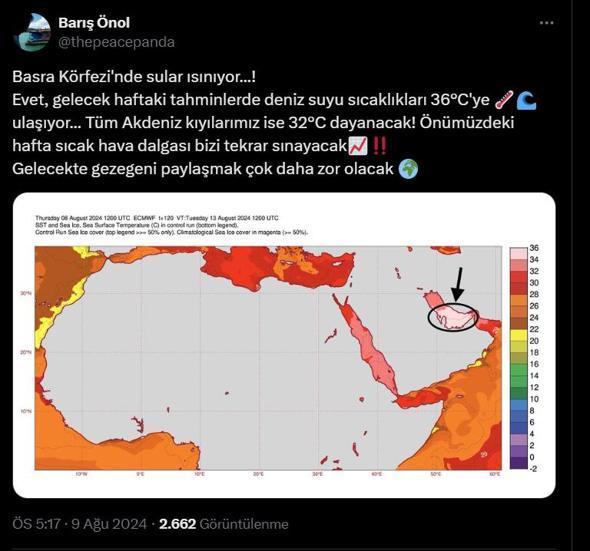 Akdeniz'de 32 dereceyi aşan rekor sıcaklık