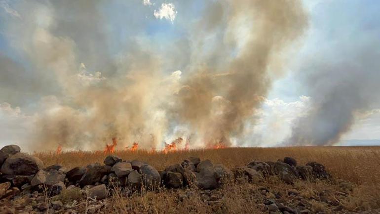 Diyarbakır’da anız yangını; yerleşim yerlerine yaklaşan alevlere TOMA’lı önlem