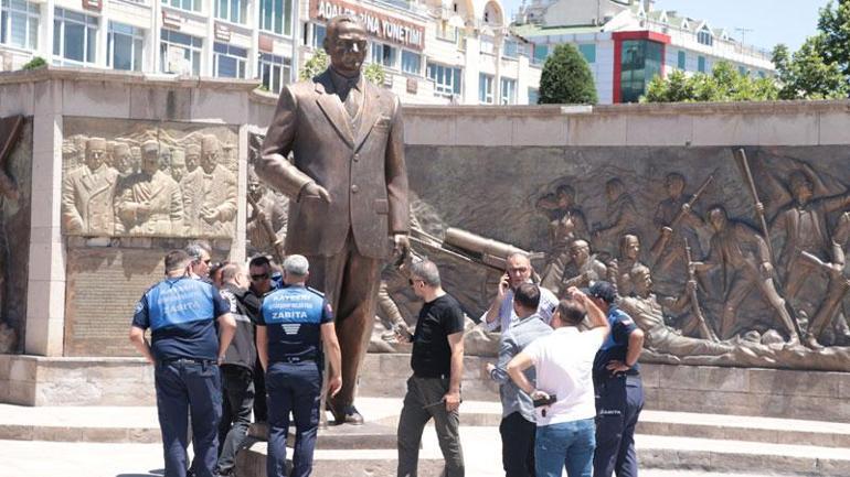 Atatürk Anıtı'na balta ile saldıran dayı ile yeğenin 'akıl sağlığı yerinde' çıktı