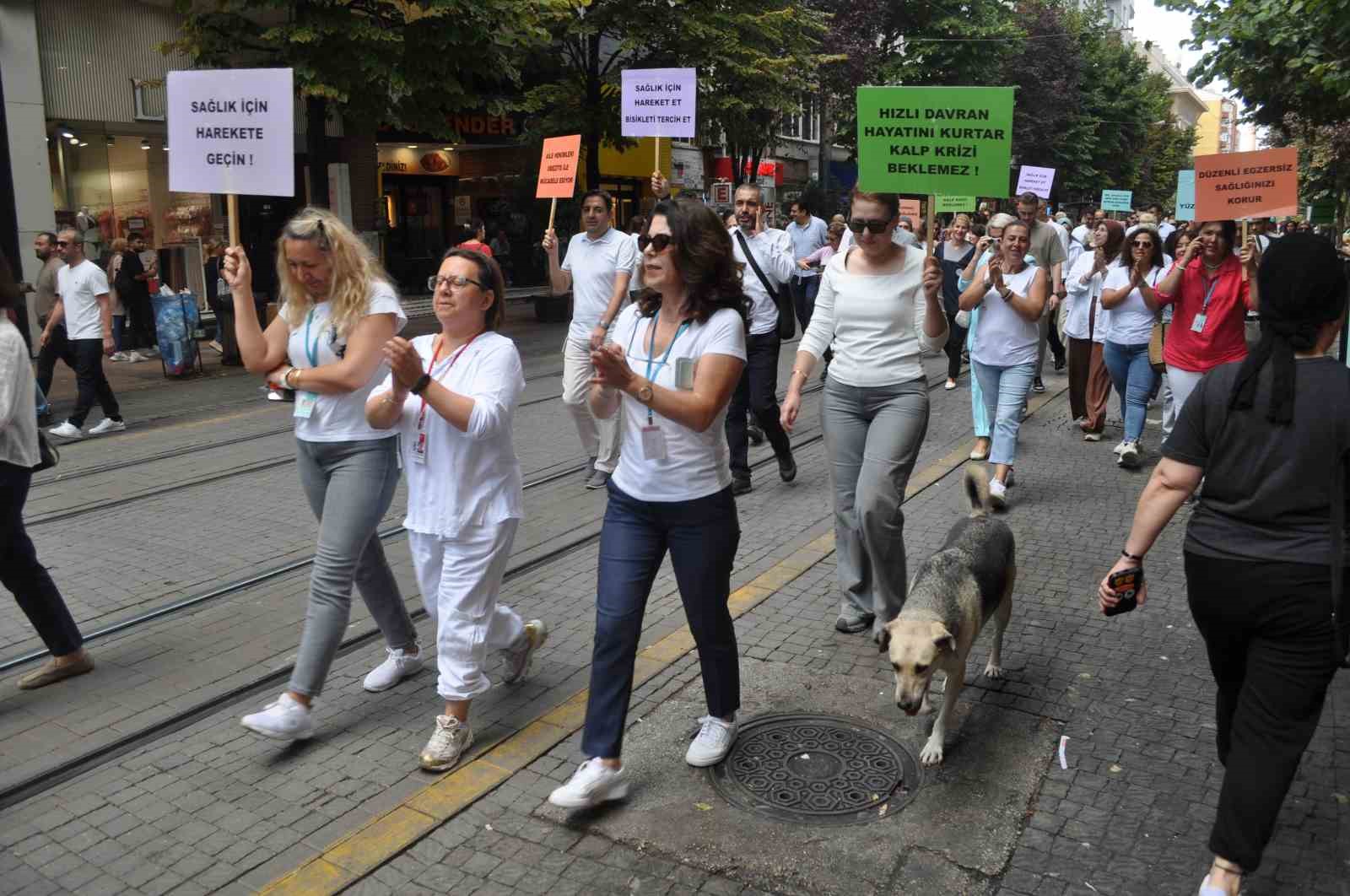 Halk Sağlığı Haftası nedeniyle yapılan yürüyüşe yoğun katılım sağlandı