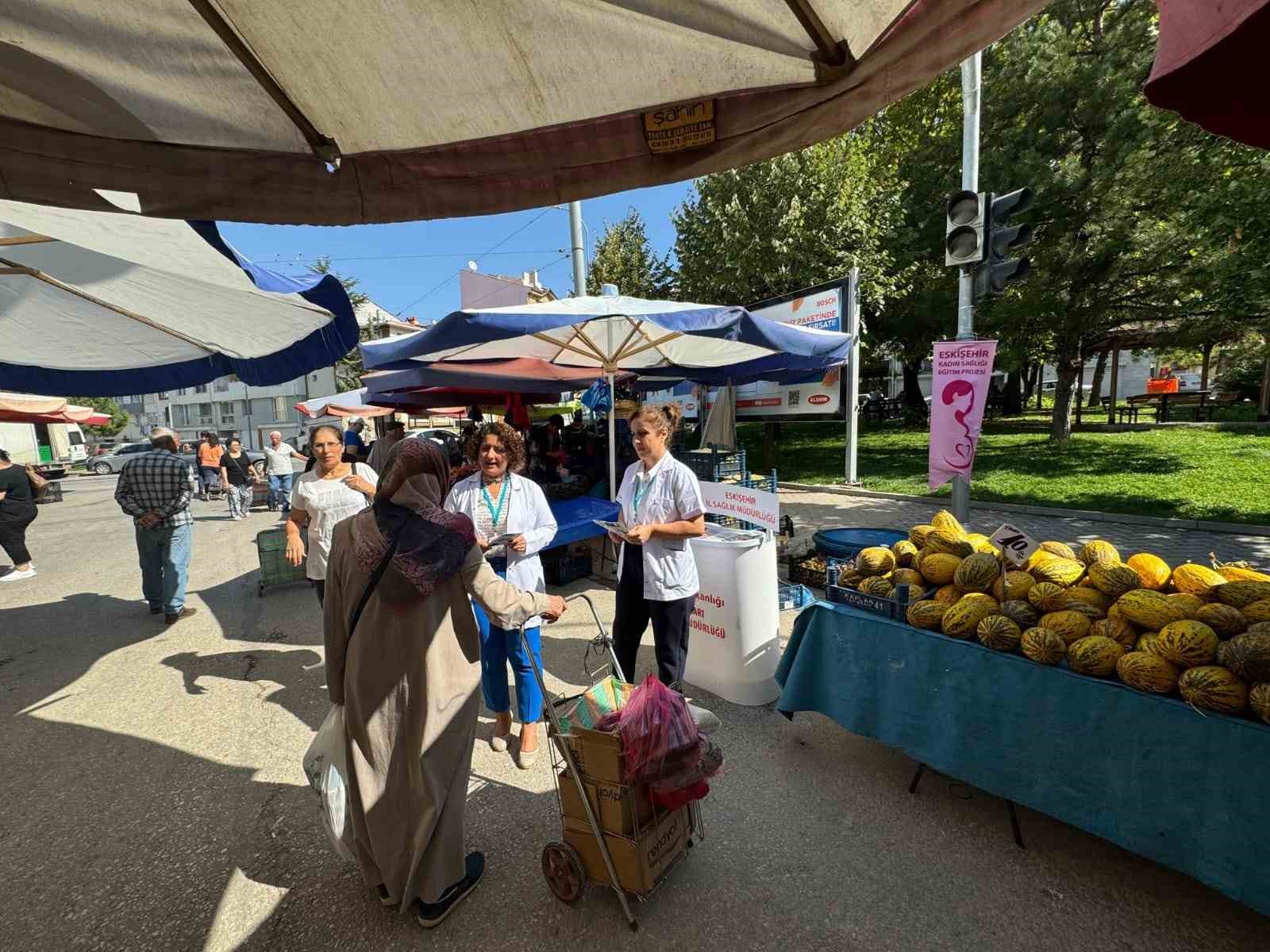 Semt pazarında sağlıklı hayat merkezleri tanıtıldı