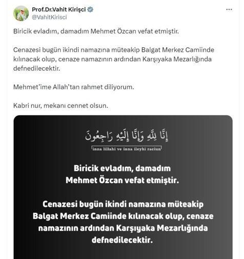 AK Parti'li Kirişci'nin damadı, kalp krizi geçirip yaşamını yitirdi