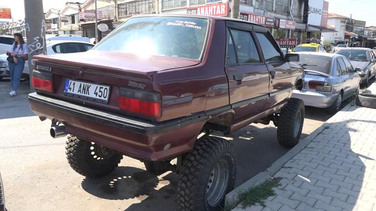 1995 model otomobilini off-road aracına çevirdi