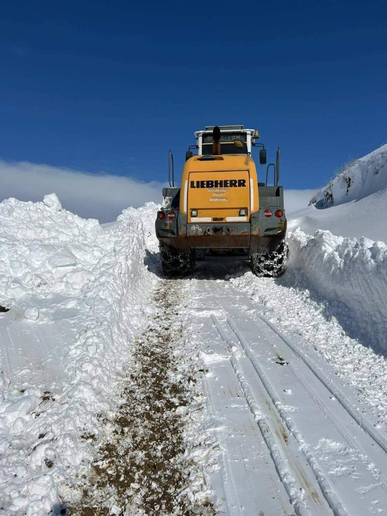 Hakkari'de üs bölgesi yolunda kar kalınlığı 1 metreye ulaştı; ekipler çalışma başlattı