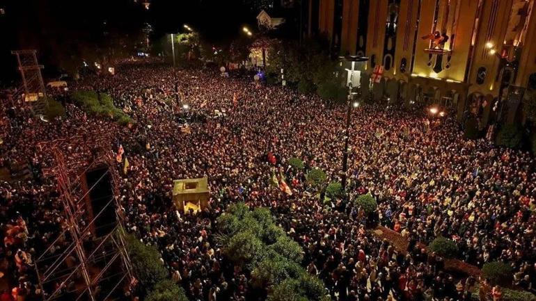 Gürcistan’da seçim sonuçları protesto edildi