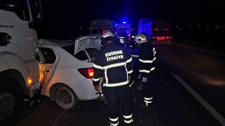 TIR ile çarpışan otomobil ehliyetsiz sürücüsü, 5.46 promil alkollü çıktı