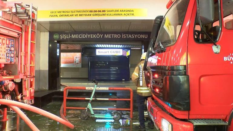 Şişli’de Mecidiyeköy metro istasyonunda yangın; 1 kişi dumandan etkilendi