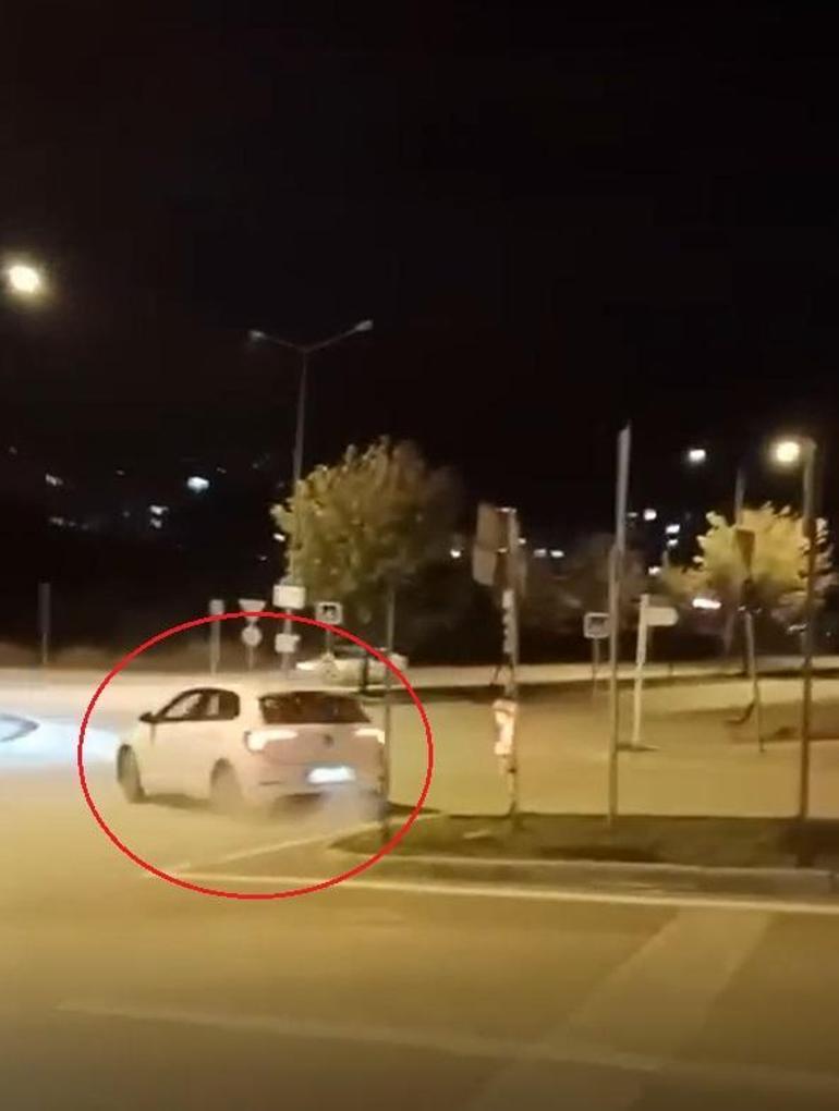 Trafiğe aldırış etmeden dakikalarca drift yaptı; o anlar kamerada