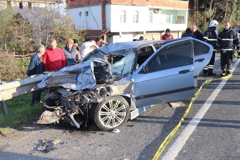 Ordu'da kamyona arkadan çarpan otomobildeki 3 kişi öldü; kaza kamerada