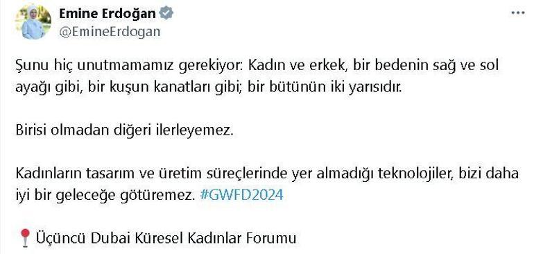 Emine Erdoğan'dan 'Küresel Kadınlar Forumu' paylaşımı