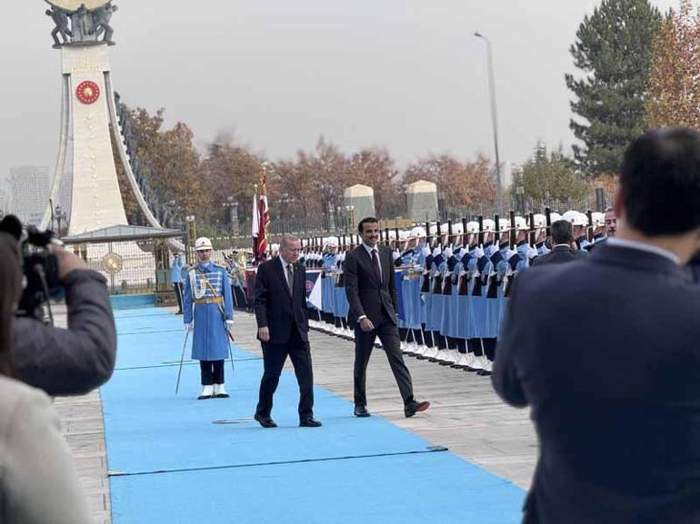 Cumhurbaşkanı Erdoğan, Katar Emiri El Sani'yi resmi törenle karşıladı