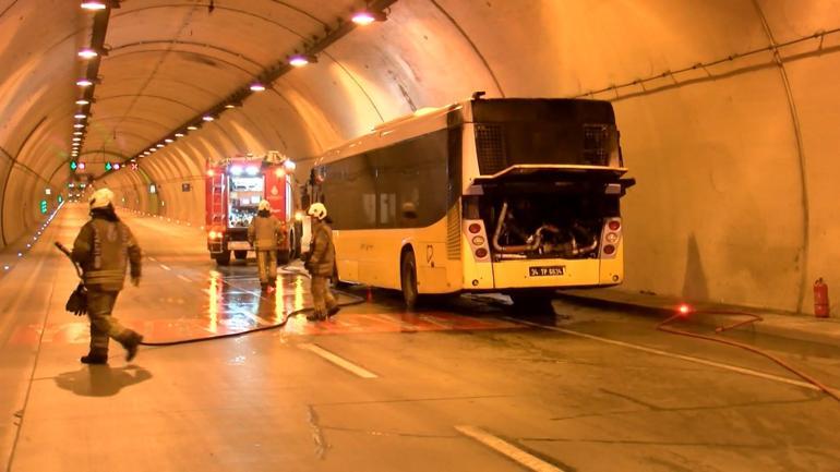 Bomonti Tüneli’nde otobüs yangını