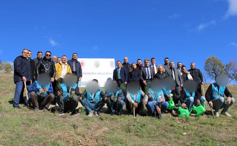 Küçükçekmece'de hükümlülerden Adalet Ormanı'na 300 fidan