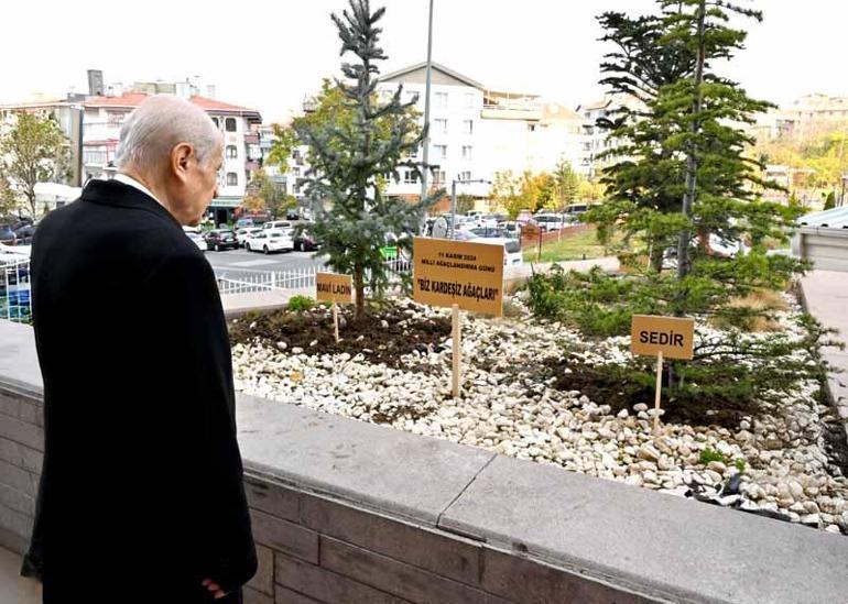 MHP Genel Merkezi önüne 'Biz kardeşiz' ağaçları dikildi