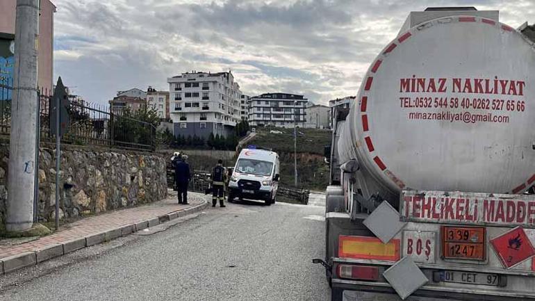 Yüzüne kimyasal madde temas eden tanker şoförü, hastaneye kaldırıldı