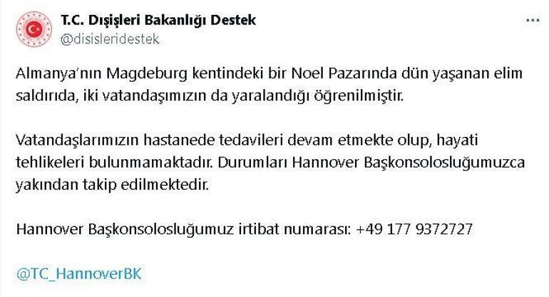 Almanya'daki Noel pazarı saldırısında 2 Türk yaralandı